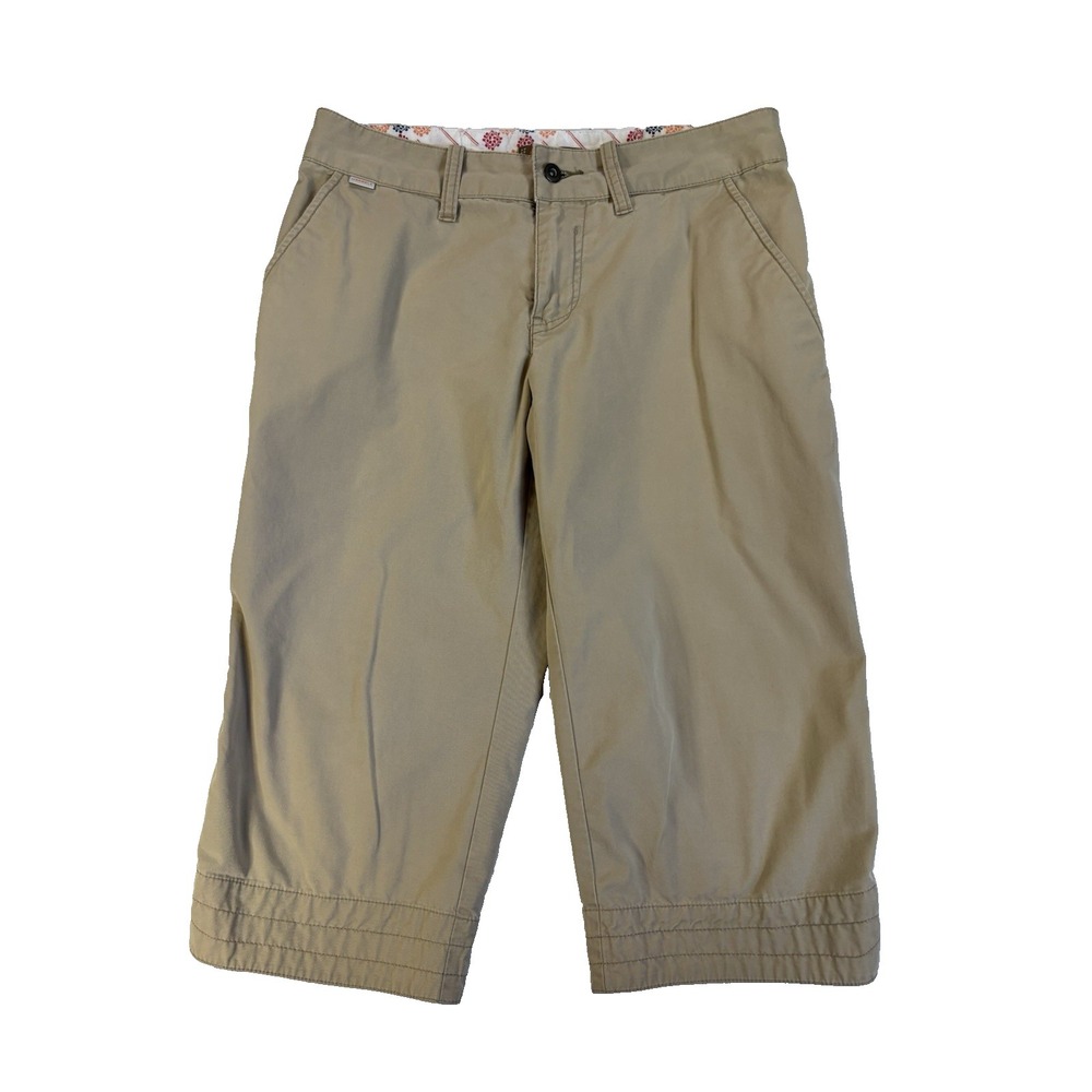 Merrell Women's 4 Beige Twill Lightweight Capri Pants‎ Travel Resort Summer